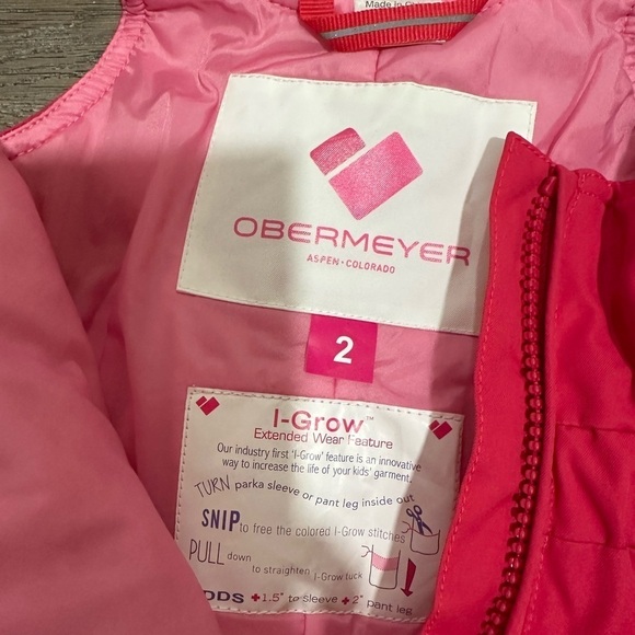 Obermeyer Girls Pink Out Snoverall Pant Toddler Size 2t NWT adjustable length - Picture 2 of 8